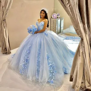 Tulle Ball-Gown Strapless Sleeveless Quinceanera Dresses