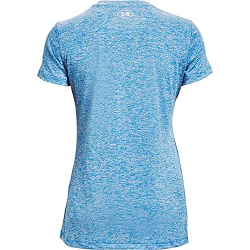 Under Armour Women's Tech Twist Big Logo Short-Sleeve Crew Neck T-Shirt , Brilliant Blue (787)/White , X-Small