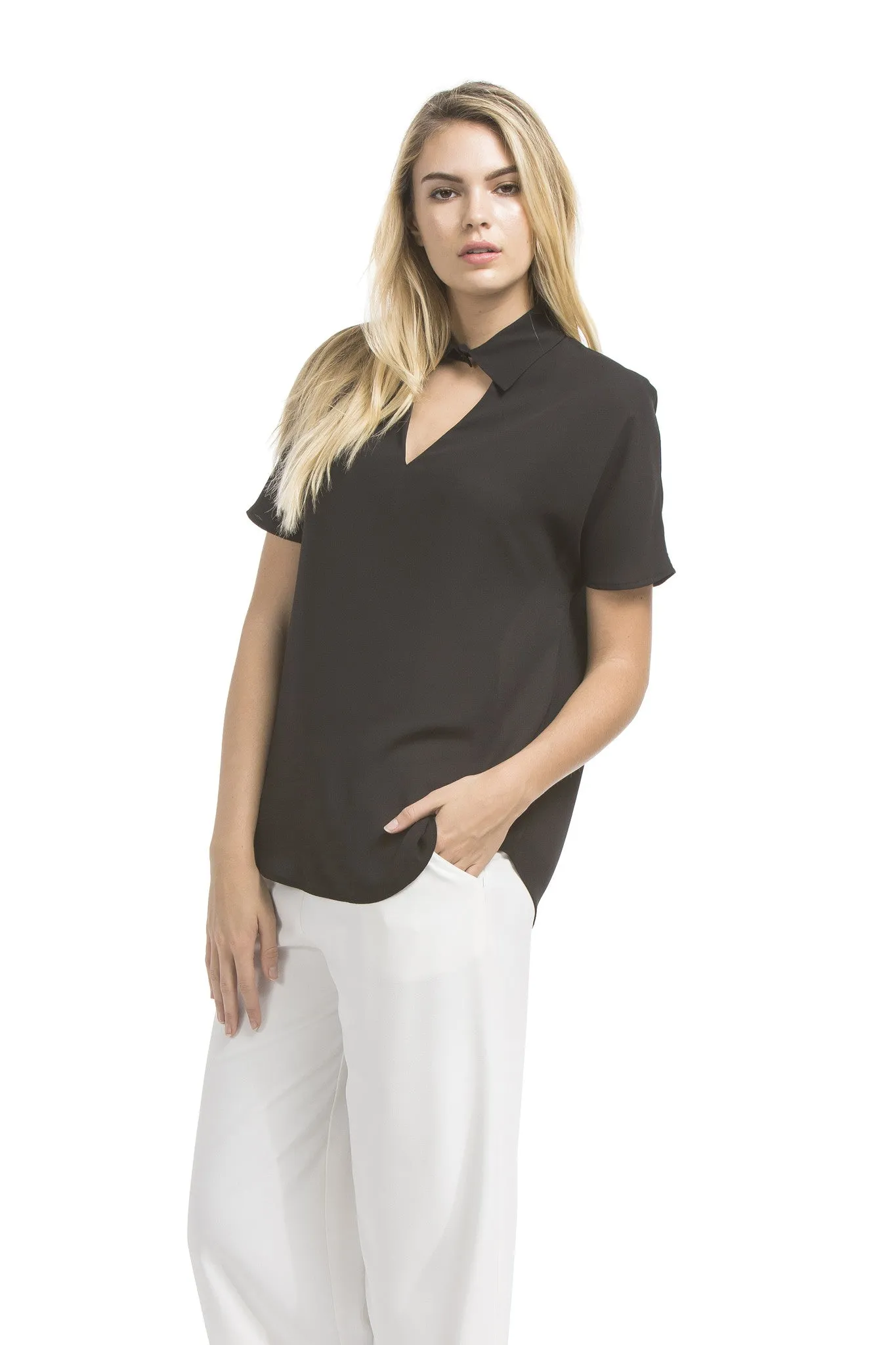 Unique Collared Blouse | Black