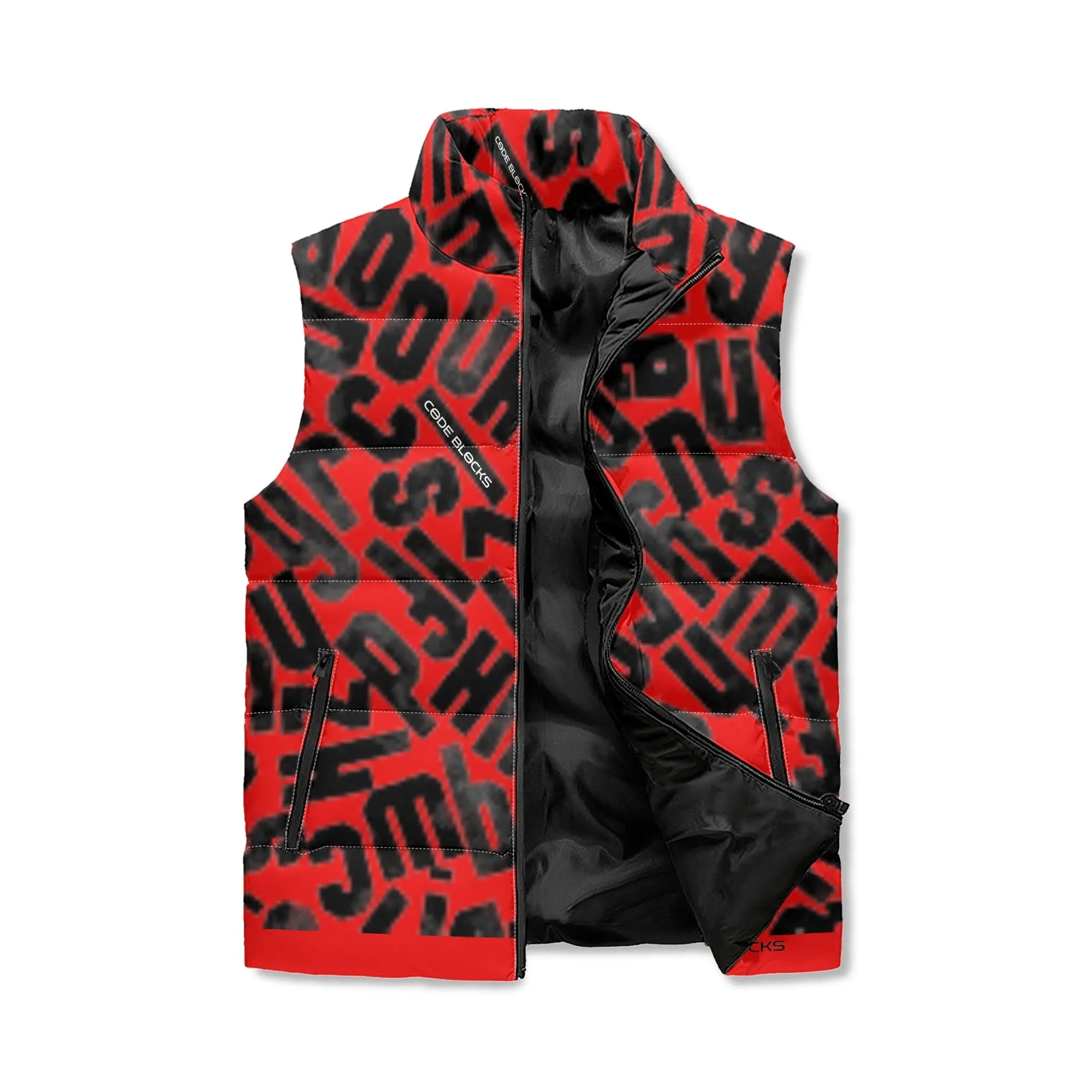 Unisex Lightweight All Over Printing Stand Collar Zip Up Puffer Vest