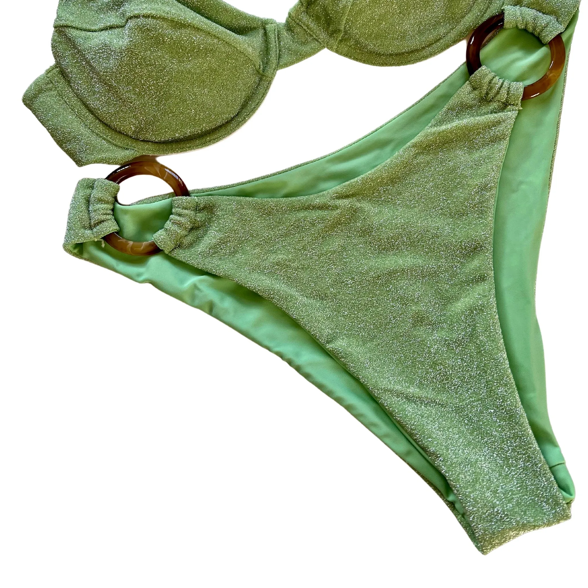 V Side Ring Bottoms- Matcha Sparkle