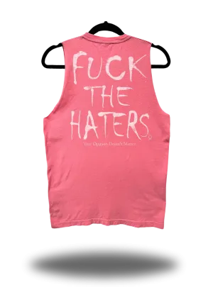 VINTAGE FUCK THE HATERS TANK TOP *PINK*