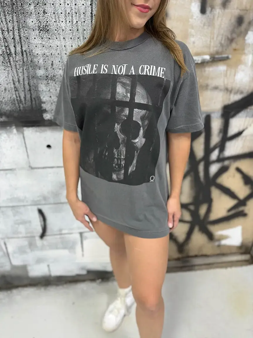 VINTAGE HUSTLE TEE *FADED BLACK*