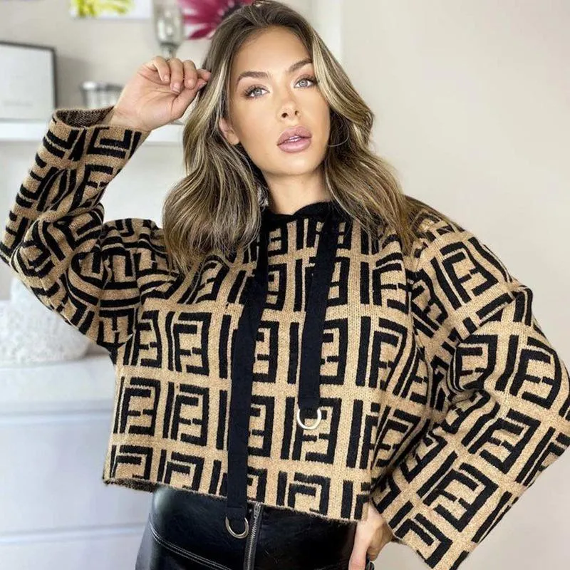 Vintage Printed Long Sleeve Hoodies Knitwear