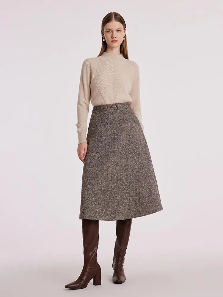 Waisted Washable Woolen Skirt