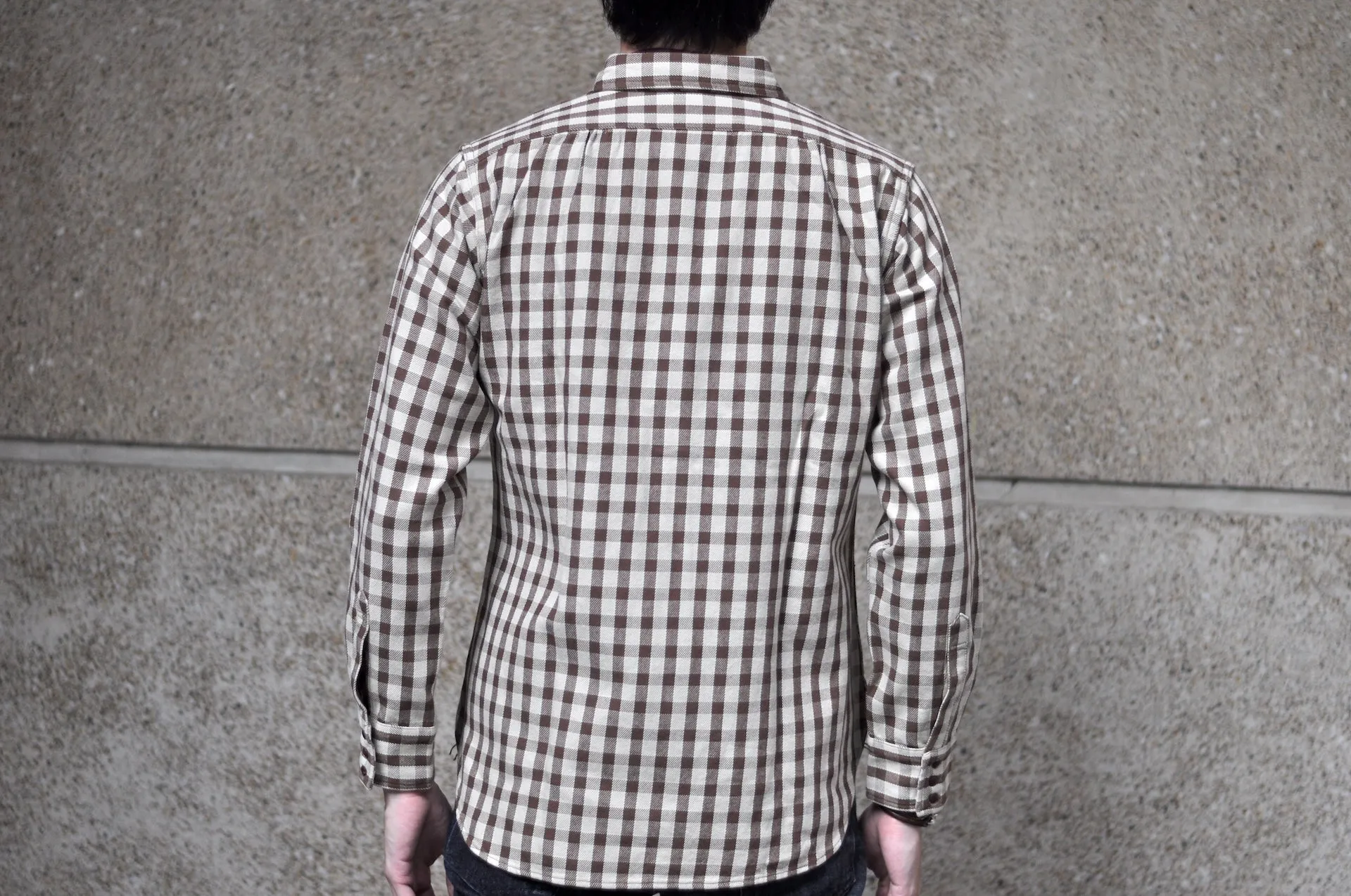 Warehouse 11oz "Long Horn" Selvage Flannel Western Shirt (Brown)