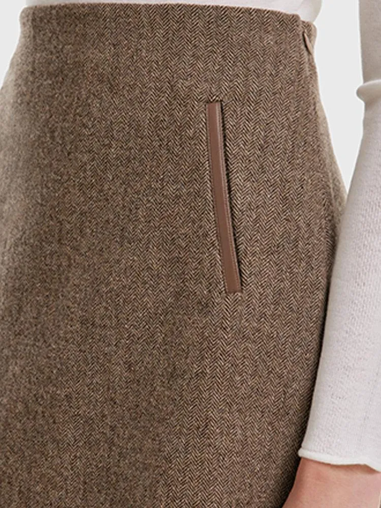 Washable Wool A-line Skirt