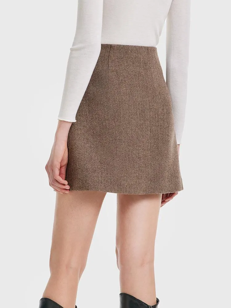 Washable Wool A-line Skirt