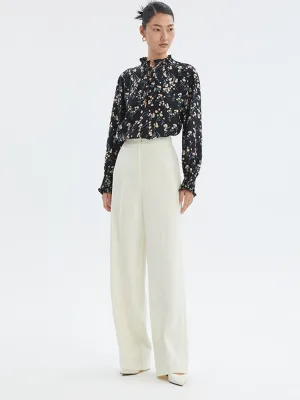 Washable Worsted Wool Straight Pants