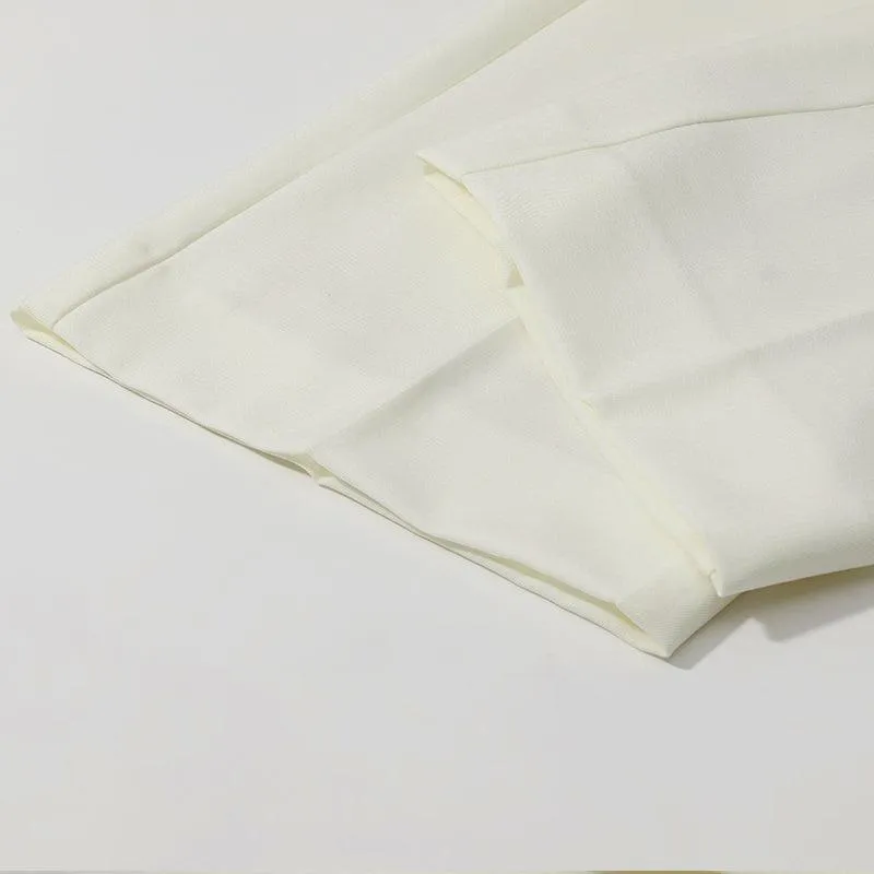 Washable Worsted Wool Straight Pants
