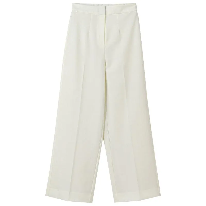 Washable Worsted Wool Straight Pants