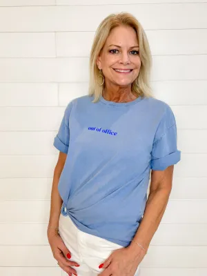 Washed Graphic Tee "Out Of Office"