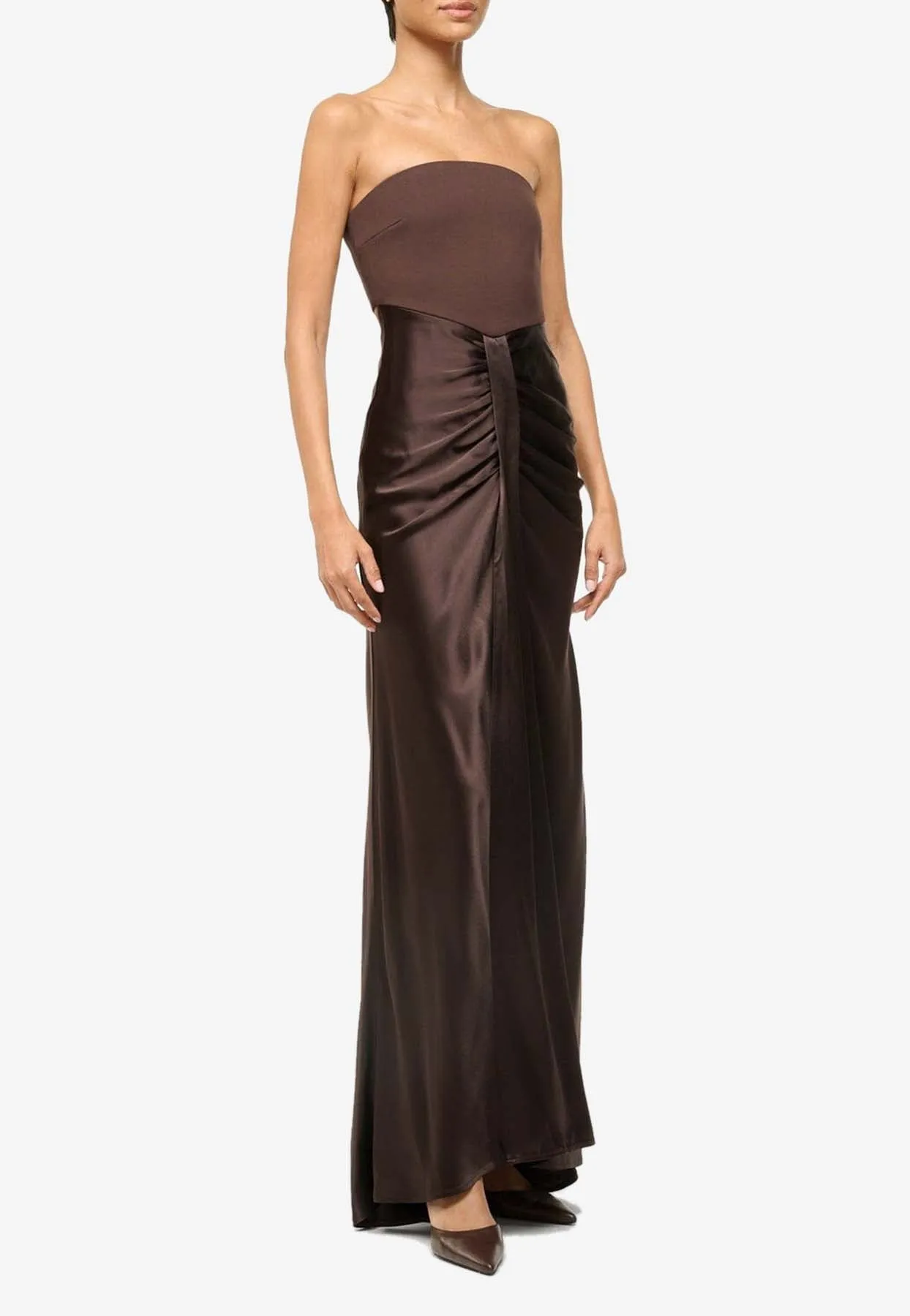 Wayfaring Strapless Satin Gown