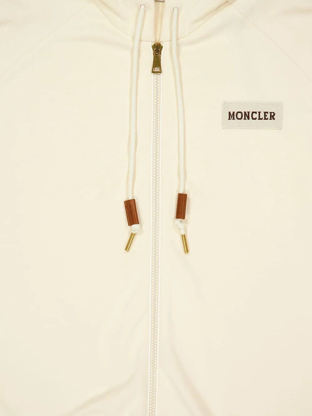 White Cotton Zip-Up Hooded Sweatshirt