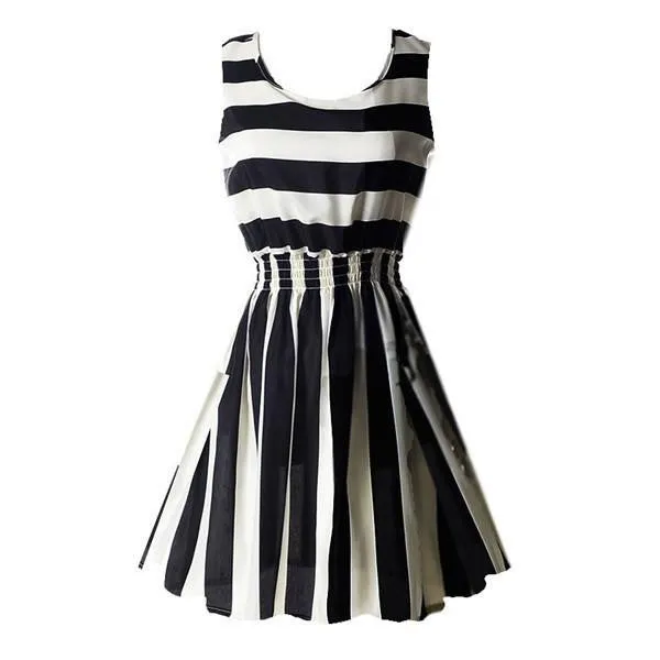 Women Chiffon Dress Sleeveless Sundress Beach Floral Tank Mini Dresses Vestido