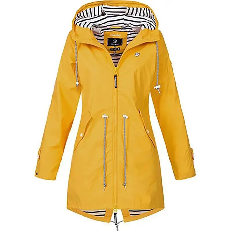 Women Fashion Raincoat  Windproof Jacket Hiking Lightweight
