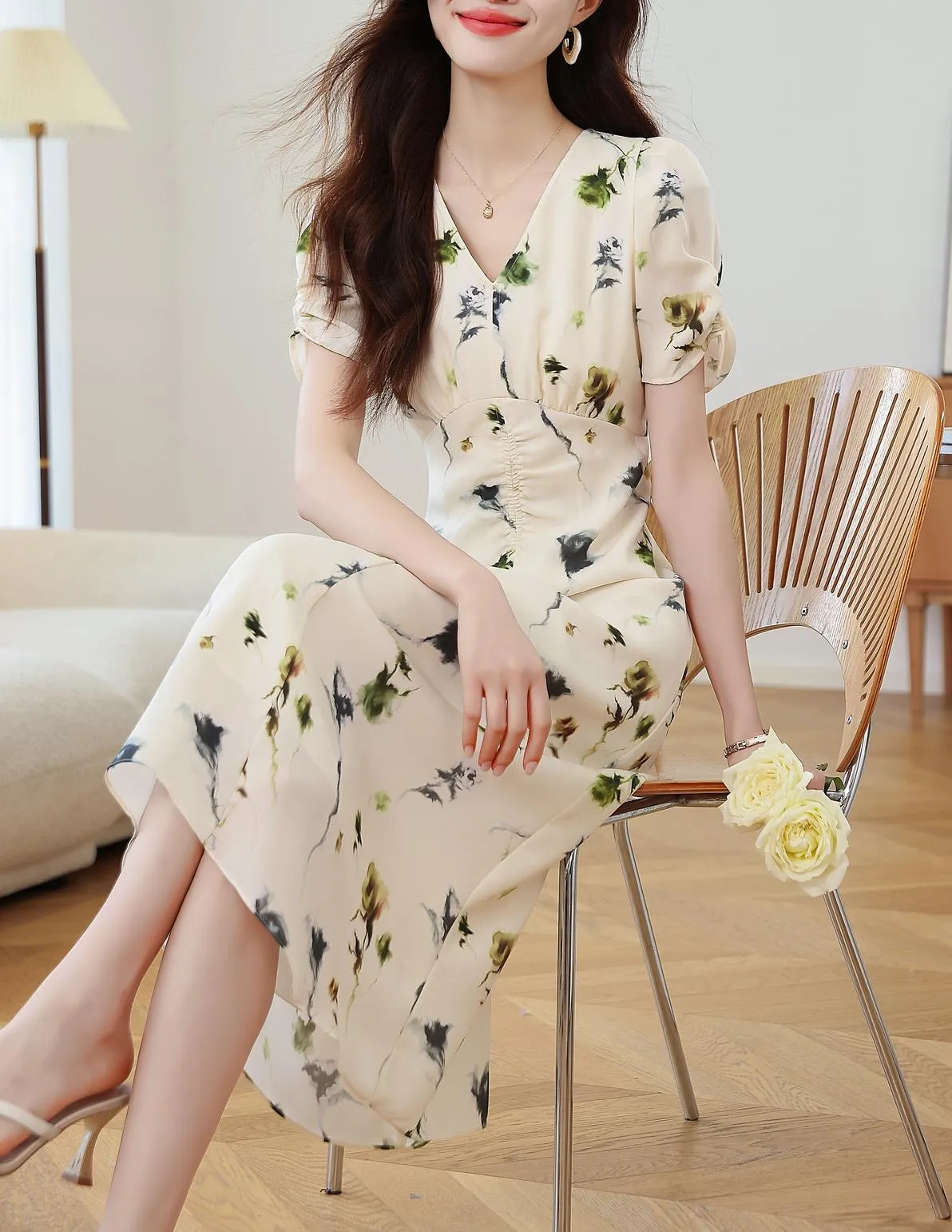 Women’s A-Line Sundress with a Beautiful Floral Print