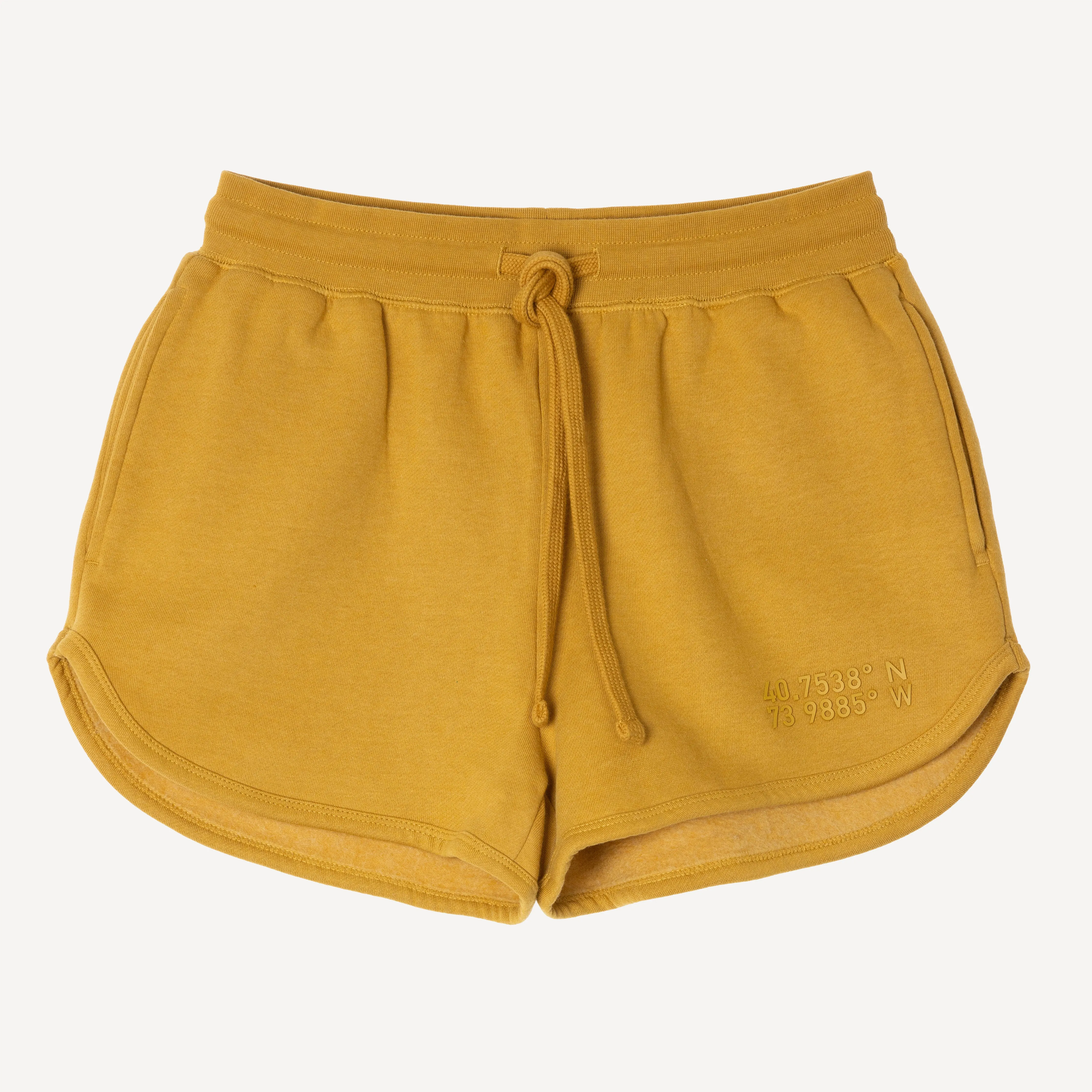 Womens Fleece Dolphin Shorts - Honey Mustard
