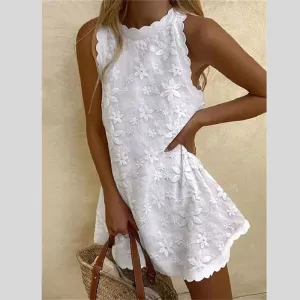 Women’s Lacy Floral Sleeveless Mini Sundress