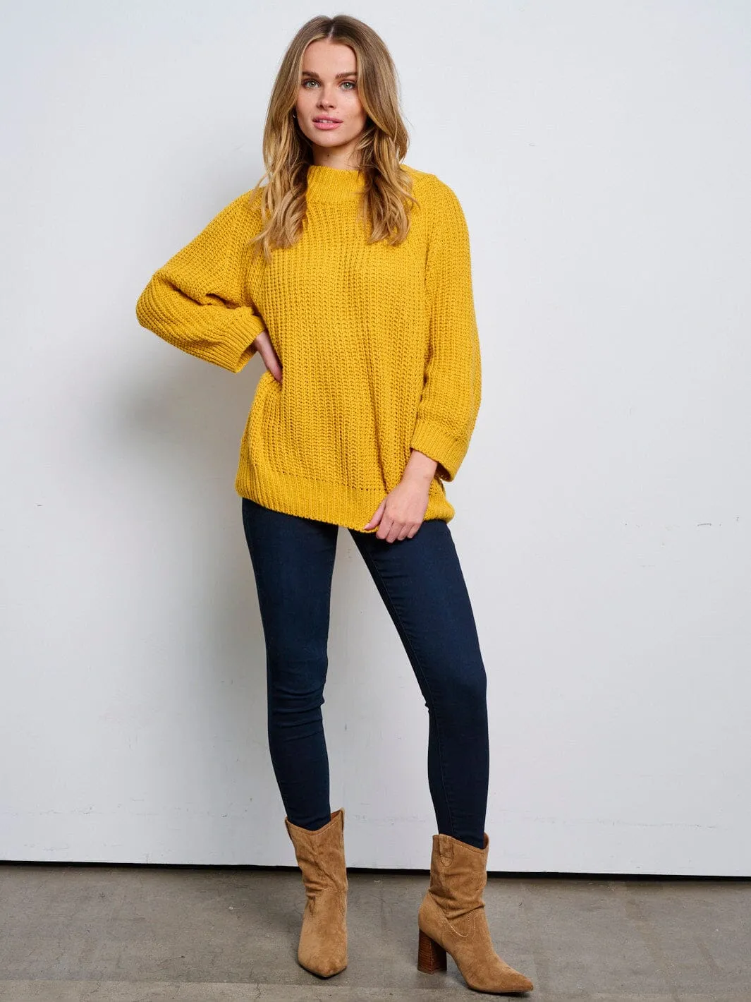 WOMEN'S LONG SLEEVE KNITTED PULLOVER SWEATER
