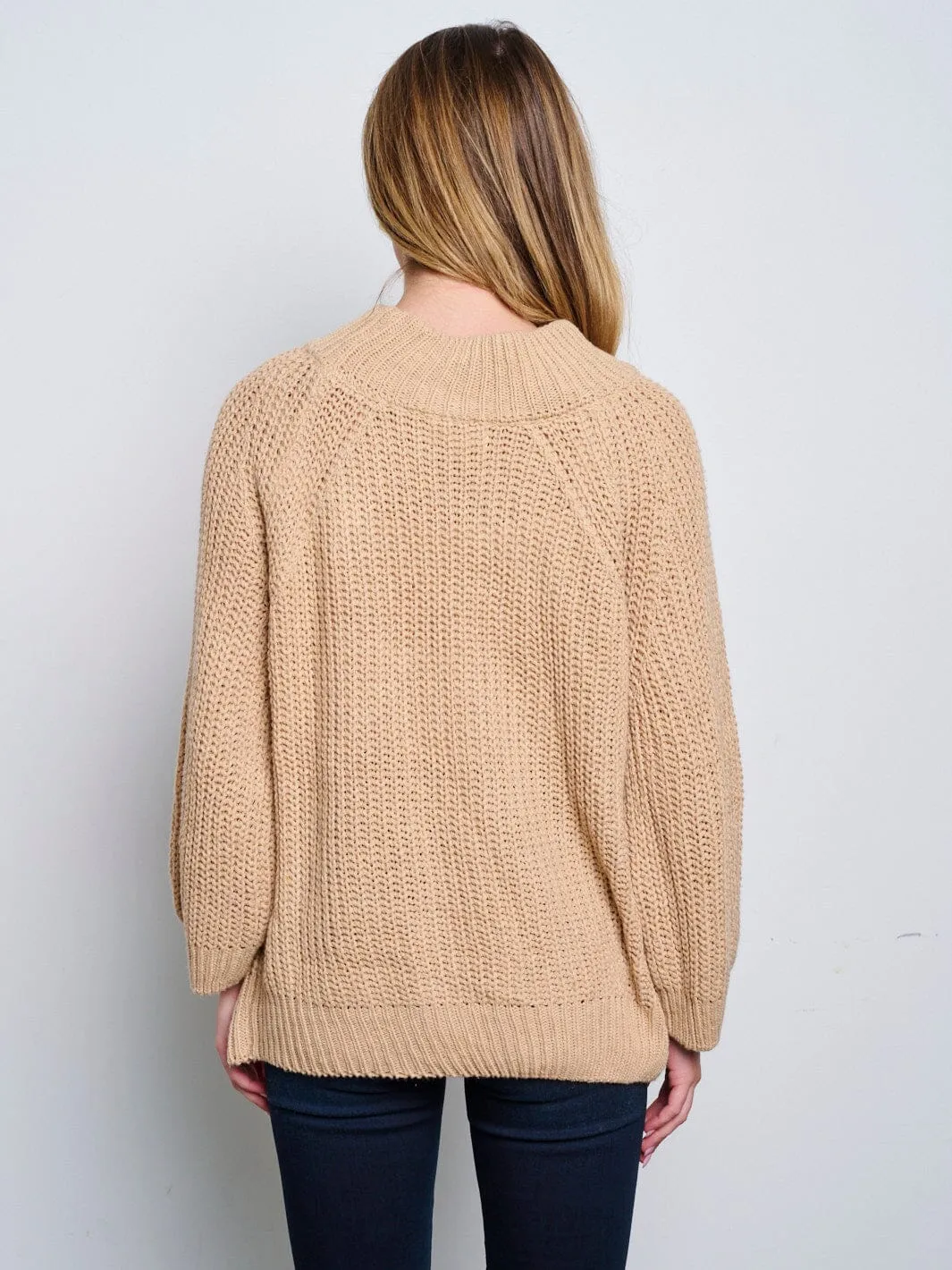 WOMEN'S LONG SLEEVE KNITTED PULLOVER SWEATER