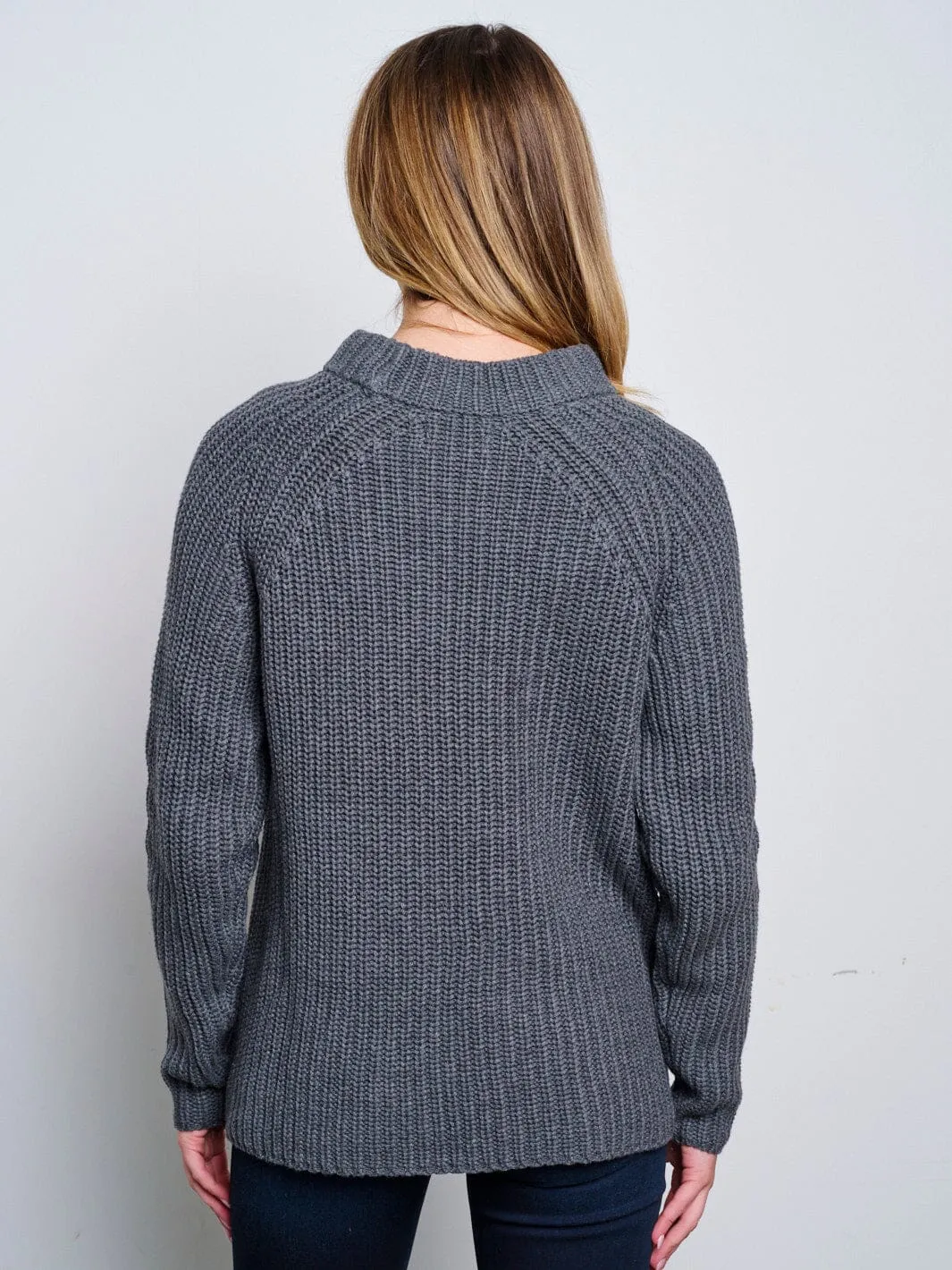 WOMEN'S LONG SLEEVE KNITTED PULLOVER SWEATER
