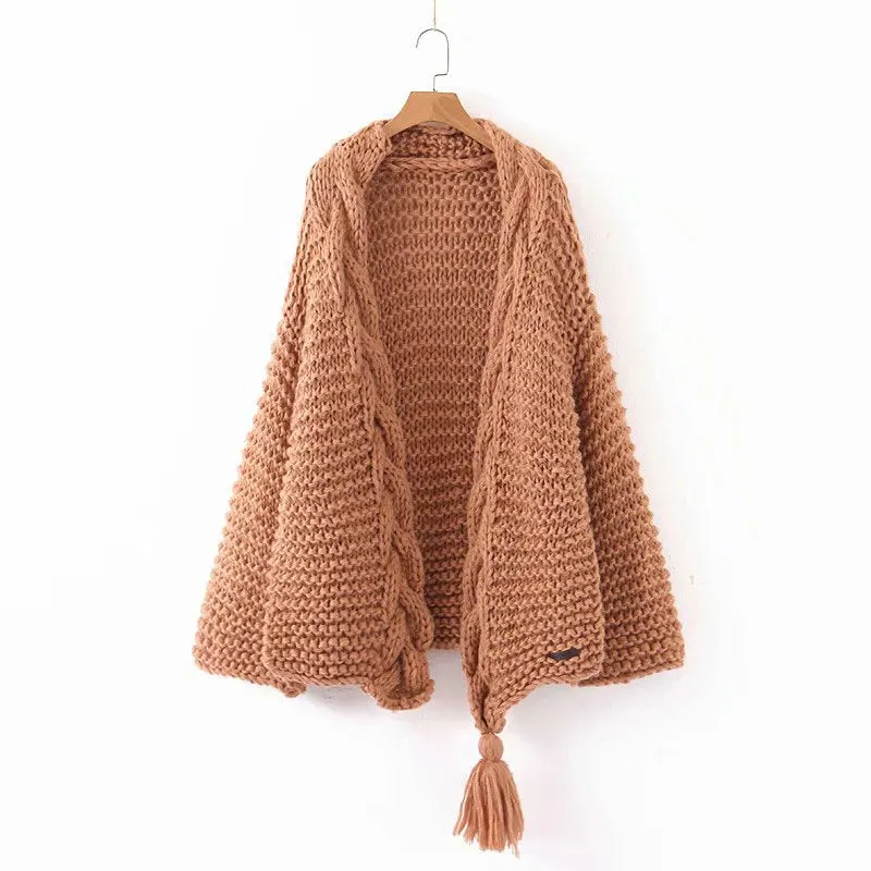 Women‘s Tassel Knitted Coat