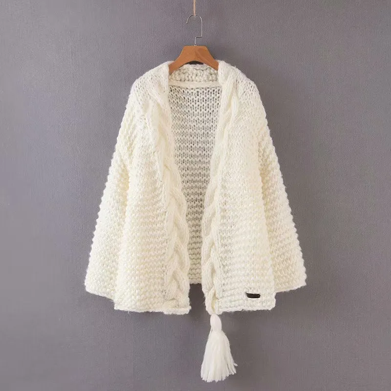 Women‘s Tassel Knitted Coat