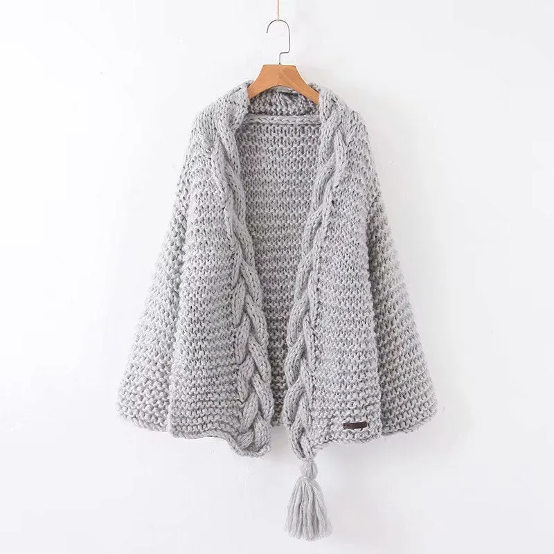 Women‘s Tassel Knitted Coat