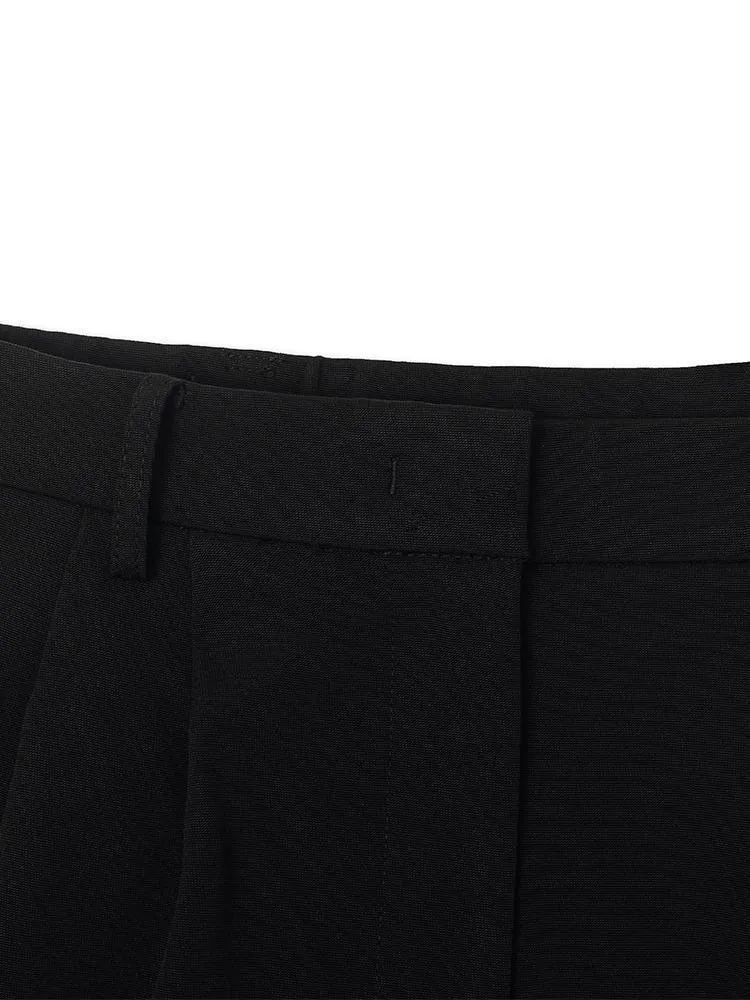 Wool Straight Full Length Pants