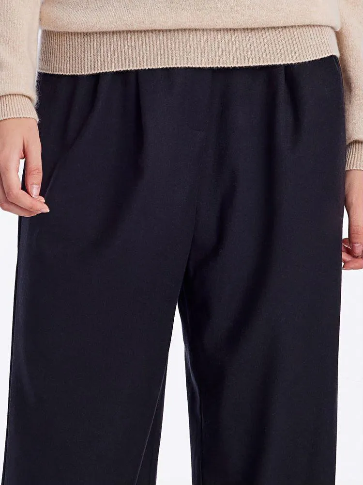Wool Straight Full Length Pants