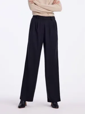 Wool Straight Full Length Pants
