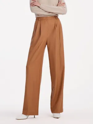 Worsted Wool Straight Full Length Pants