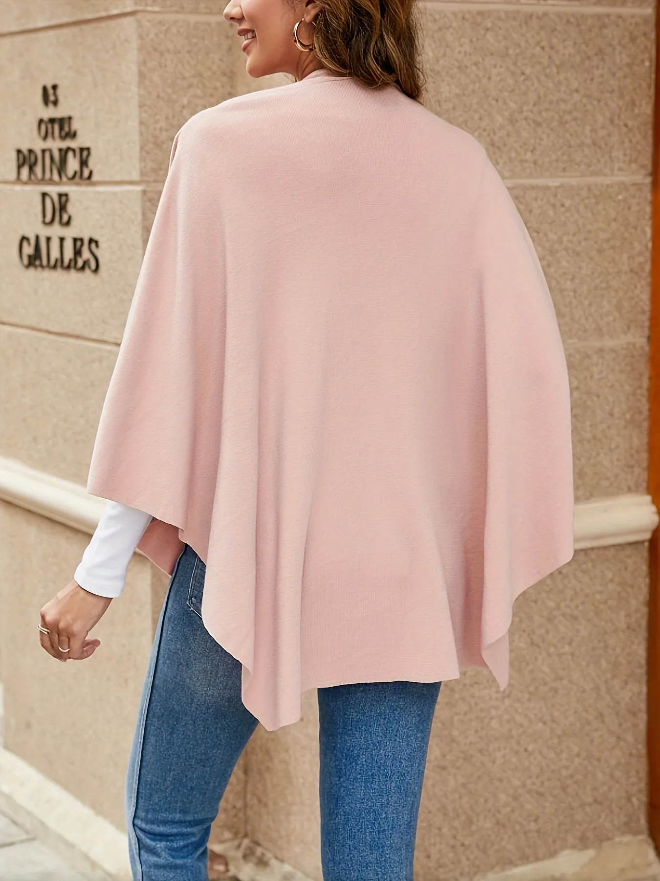 xieyinshe Solid Open Front Shawl Tunics, Elegant Versatile Tunic Tops, Women's Clothing