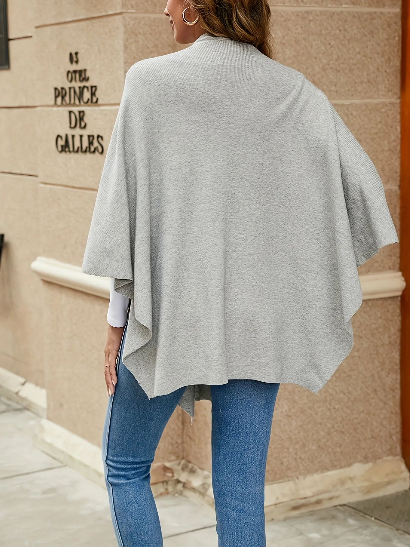 xieyinshe Solid Open Front Shawl Tunics, Elegant Versatile Tunic Tops, Women's Clothing