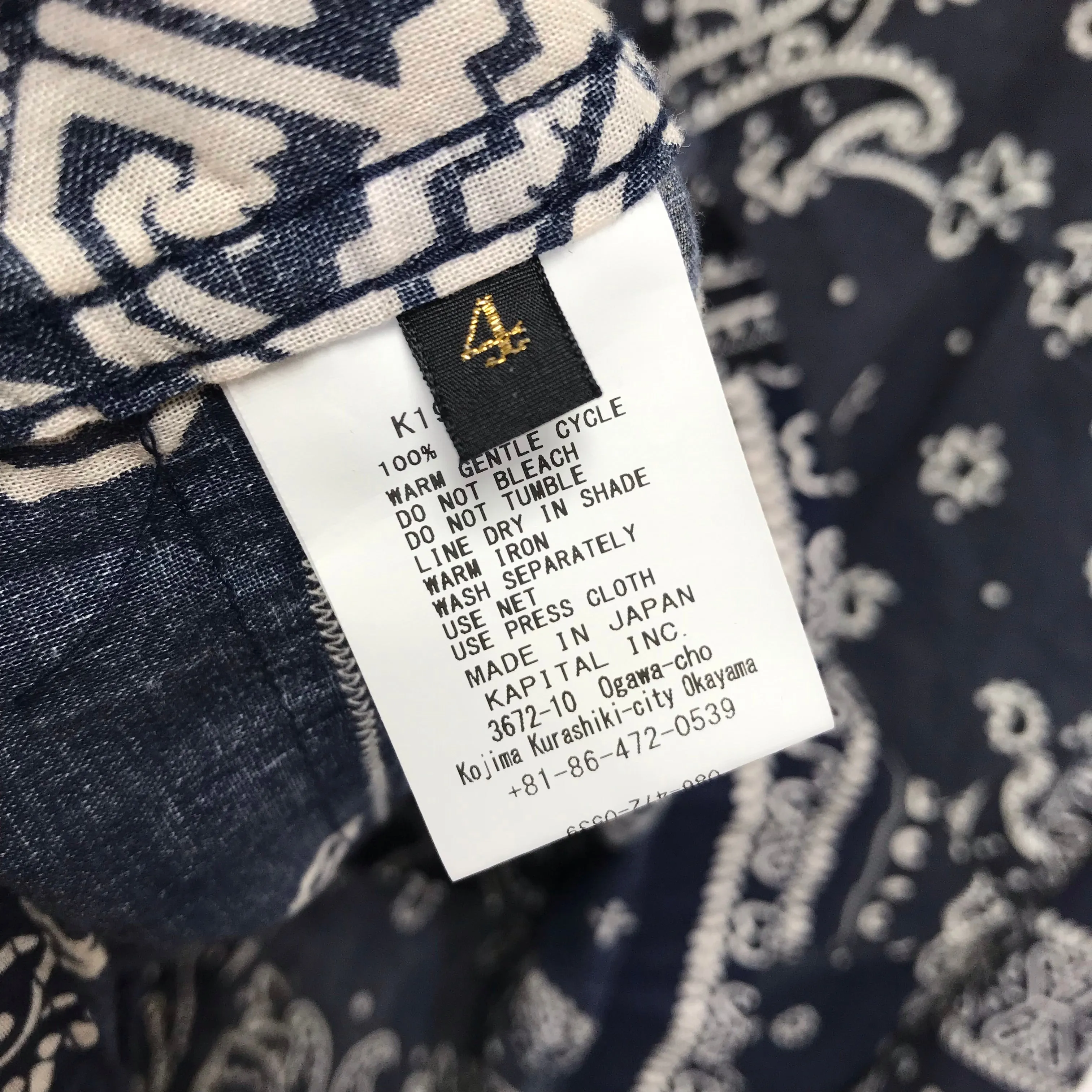 [XL] Kapital Kountry Bandana Shirt Jacket Navy